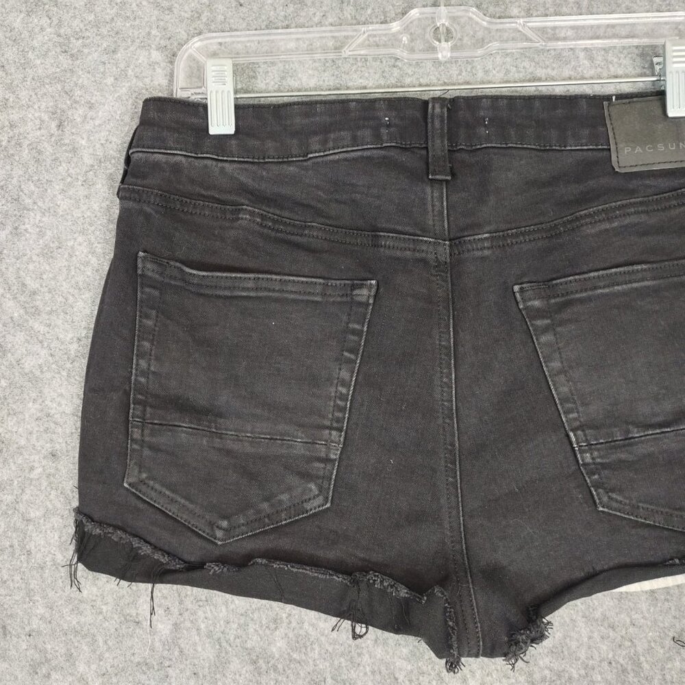 Pacsun Shorts Womens Sz 10 Black Cut-off 2" Inseam Summer Faded High Rise Grunge - Picture 15 of 16